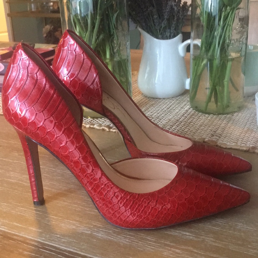 Jessica Simpson Snakeskin Pattern High Heels